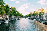 pictures of Amsterdam canal during daylight