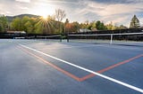 Pickleball during fall season! Perfect sport for families.