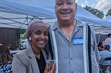 Mayor Terry Wiggin shows his support for Congresswoman Ilhan Omar