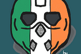 Kneecap protest mask with Irish flag