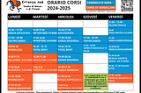 Orario dei corsi 2024–2025 di Erranza Asd