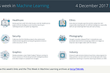 This Week in Machine Learning, 4 December 2017
