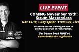 Invitation To SkillFront 5 Day Sprint, SkillFront Scrum Masterclass Live