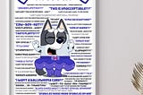 Printable portrait blue dog quotes printable PNG PDF instant download A4
