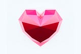Cover image with a pink crystal heart