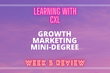 Week Five of Learning Growth Marketing with CXL — Review