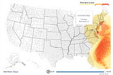 A static look at the tooltip and interactive nature of the Hurricane Sandy affected counties map.