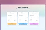 Ice cream plans and pricing landing page, built with Framer and no code