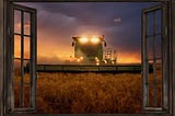 BUY John Deere tractor window view poster