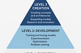 Three Levels of Professionals in Artificial Intelligence: Execution, Development, and Creation