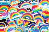 Select your favorite from a diverse collection of over 30 unique rainbow sticker designs.