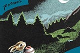 Cover for the book, I Love Hearing Your Dreams. It contains a clothed rabbit carrying a container and looking at the moon over a landscape.