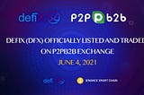 DEFIX (DFX) OFFICIALLY LISTED AND TRADED ON P2PB2B EXCHANGE
