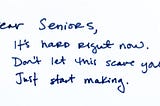 Dear Students, particularly my Seniors,