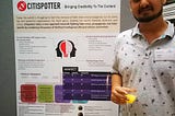 Pallav Sethiya presenting Citispotter Idea Poster at Cambridge University (UK) as a part of his…