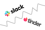 Slack and Tinder logo separated by a crack