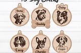 Dog Christmas Ornament SVG, Dog Breed Ornaments Bundle Svg, Christmas Decor Svg, Laser Cut File, Pet Portrait SVG, Glowforge Christmas files