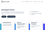 The SingularityNET Developer Portal
