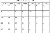 July 2025! Plan Your Long Weekend & Summer Fun