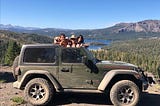 Barbara and friends on a Jeep trip in the Sierras