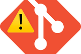 Git logo with a caution symbol.