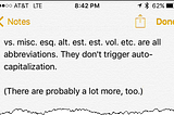 Abbreviations & Auto-Capitalization on iOS