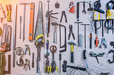 A collection of handyman tools.