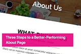 THREE STEPS TO A BETTER PERFORMING ABOUT US PAGE