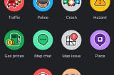 Waze’s hazard reporting screen