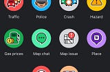 Waze’s hazard reporting screen