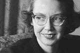 Black-and-white photo of Flannery O’Connor