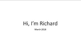 Richard McLean: A user manual