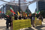 تجمع أنصار المقاومة الإيرانية احتجاجاً على حضور جواد ظريف في بروكسل