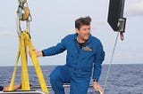 Dr Jamieson pictured on a deep-sea expedition