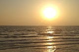 An evening picture of a Karachi beach, before sunset