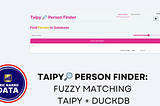 A caption of the Taipy Person Finder app in thumbail-like composition