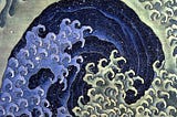 Katsushika Hokusai’s “Femenine wave.” WikiArt. Public Domain.