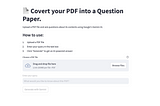 Generating PDFs for Question Papers and MCQs