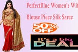 fashionothon PerfectBlue Women’s With Blouse Piece Silk Saree