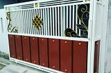 Pintu pagar besi minimalis motief GRC