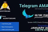 AMA RECAP : CRYPTOSCAPE x VULTURE PEAK
Venue : CRYPT0SCAPE
Date : 20 JAN 2022
Time : 02:00 PM UTC.