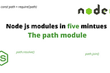 Nodejs Modules in Five Minutes: The Path Module.