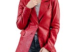 Customized Leather Blazer Outfit with Customization