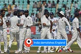India demolishes England to go up 1–0!