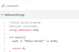 C++ — Hello World!