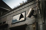 Photo of a broken window.