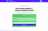 A preview screenshot of markthisforme.com titled “Get your paper marked by AI using your assignment criteria”. Visit the website for better access and interpretation.