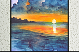 A ceiling; a single ceiling tile replaced with a beach scene
