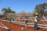 TTP contractors assembling some of the tower’s 445 parts