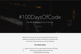 Screenshot of the #100DaysOfCode website